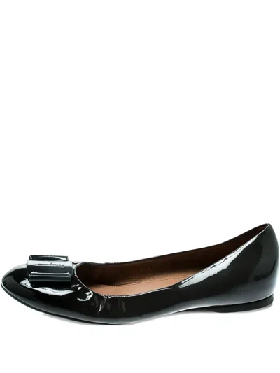 Pre-owned Ferragamo 2023 Patent Leather Bow Ballet Flats