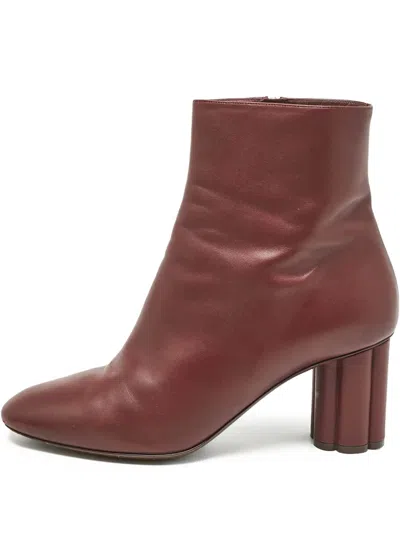 Pre-owned Ferragamo 2024 80mm Leather Boots In Red