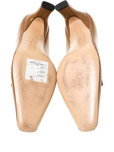 Pre-owned Ferragamo 2024 80mm Leather Pumps In Brown