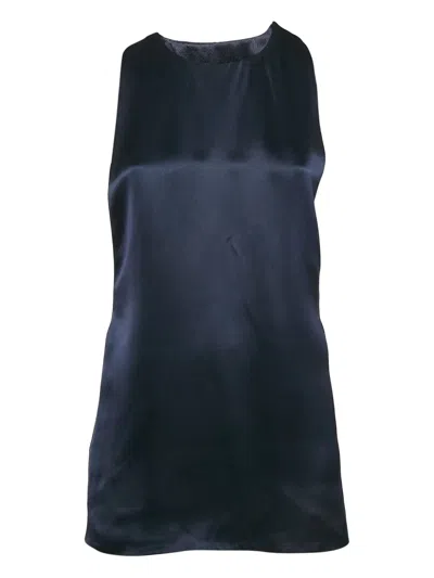 Pre-owned Ferragamo 2024 Silk-satin Top In Blue