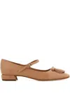 Ferragamo 20mm Maxi Gancini Mary Jane Pumps In Neutral