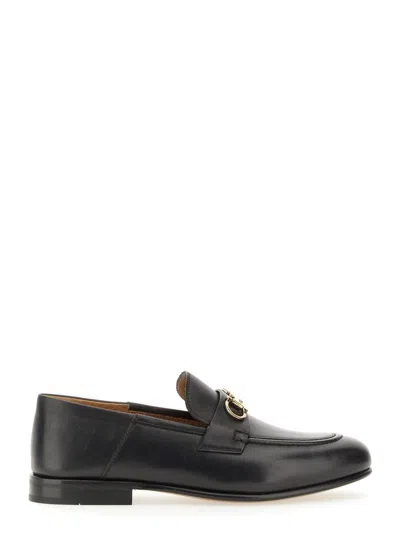 Ferragamo 20mm Ottone Gancini-buckle Loafers In Black