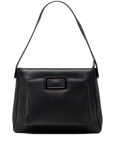 Pre-owned Ferragamo 20th Century Leather Shoulder Bag In Blue
