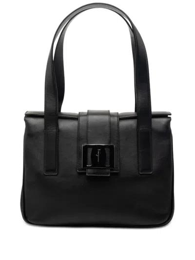 Pre-owned Ferragamo 20th Century Leather Tote Bag In Black