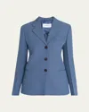 FERRAGAMO 3-BUTTON WOOL FAILLE JACKET