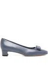 Ferragamo 30mm Iconic Bow Pumps In Blue
