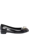 Ferragamo Nara Jelly Cutout Bow Ballerina Flats In Black