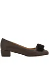 Ferragamo 30mm Vara Bow Block-heel Pumps In Brown