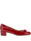 Ferragamo 30mm Vara Bow-detail Leather Pumps In Red