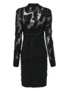 Ferragamo 3d-knit Semi-sheer Midi Dress In Black