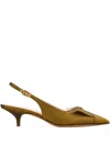 Ferragamo 40mm Bow Slingback Pumps In Green