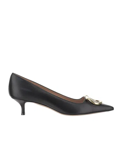 Ferragamo 40mm Gancini Pointed-toe Pumps In Black