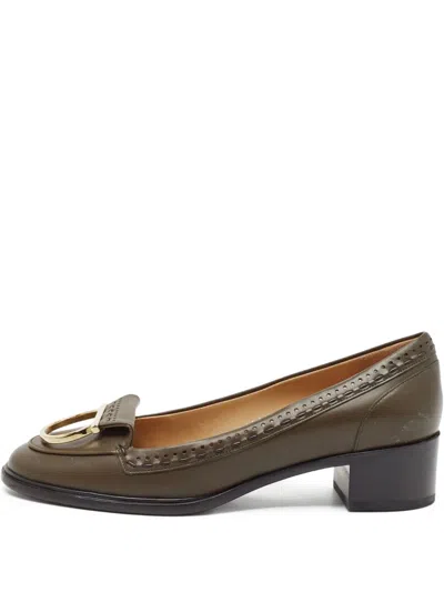 Pre-owned Ferragamo 40mm Gancini Pumps