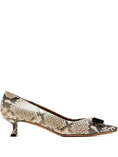 Ferragamo 40mm Zelma Bow Pumps In Multi