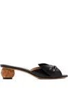 Ferragamo 45mm Knotted Slide Sandals In Black