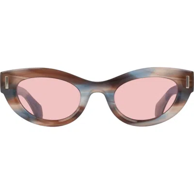 Ferragamo 49mm Small Cat Eye Sunglasses In Blue