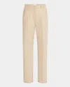 Shop Ferragamo 5-pocket Cotton Straight-leg Trousers In Stone