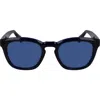 Ferragamo 50mm Modified Rectangular Sunglasses In Transparent Blue