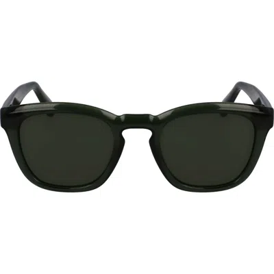 Ferragamo 50mm Modified Rectangular Sunglasses In Transparent Khaki
