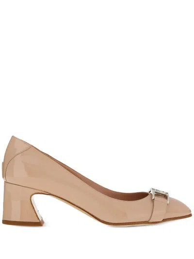 Ferragamo Vara-chain 50mm Pumps In Neutrals