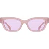 Ferragamo Gancino Rectangle Acetate Sunglasses In Opaline Rose