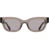 Ferragamo Gancino Rectangle Acetate Sunglasses In Transparent Brown
