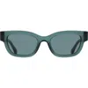 Ferragamo Gancino Rectangle Acetate Sunglasses In Transparent Green