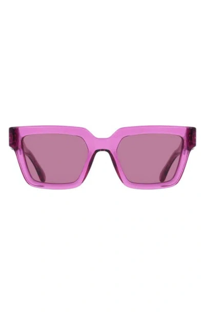Ferragamo 52mm Square Sunglasses In Transparent Cyclamen