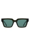 Ferragamo 52mm Square Sunglasses In Transparent Dark Green