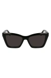 Ferragamo 53mm Rectangualr Sunglasses In Black