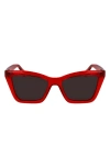 Ferragamo 53mm Rectangualr Sunglasses In Transparent Red