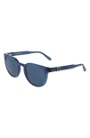 Ferragamo 53mm Round Sunglasses In Transparent Blue