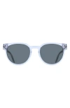 Ferragamo 53mm Round Sunglasses In Transparent Grey