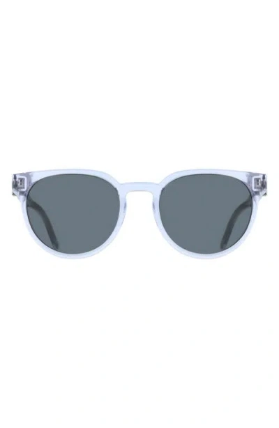 Ferragamo 53mm Round Sunglasses In Transparent Grey