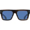Ferragamo 53mm Square Sunglasses In Striped Brown