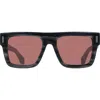 Ferragamo 53mm Square Sunglasses In Striped Grey