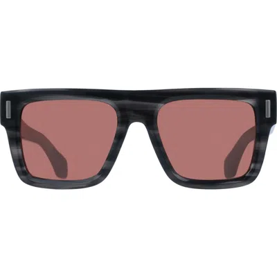 Ferragamo 53mm Square Sunglasses In Striped Grey