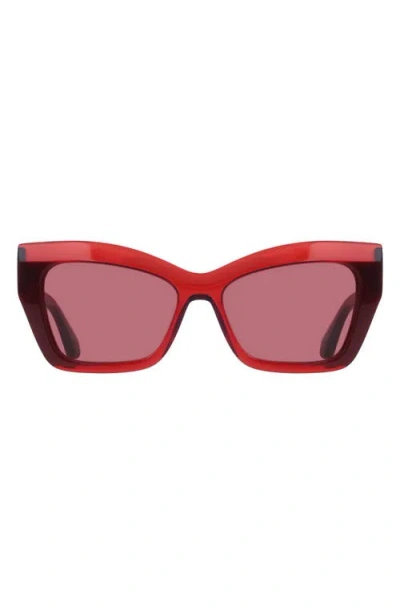 Ferragamo 54mm Butterfly Sunglasses In Red
