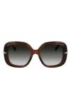 Ferragamo Gancini Hinge Rectangle Injection Plastic Sunglasses In Transparent Brown