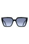 Ferragamo 54mm Modified Rectangular Sunglasses In Black