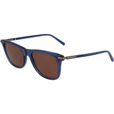 Ferragamo 54mm Modified Rectangular Sunglasses In Blue