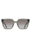 Ferragamo 54mm Modified Rectangular Sunglasses In Transparent Khaki