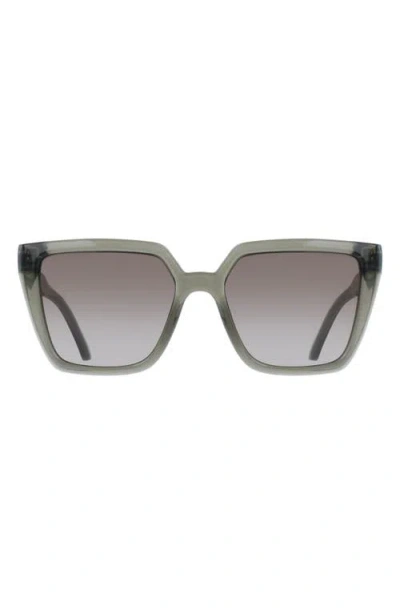Ferragamo 54mm Modified Rectangular Sunglasses In Transparent Khaki