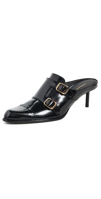 Ferragamo Anette Buckle Mule In Nero