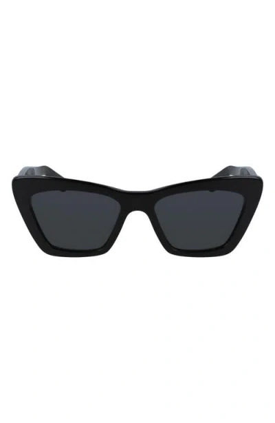 Ferragamo 55mm Butterfly Sunglasses In Black