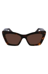 Ferragamo 55mm Butterfly Sunglasses In Dark Tortoise