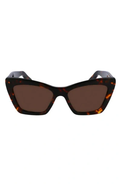 Ferragamo 55mm Butterfly Sunglasses In Dark Tortoise