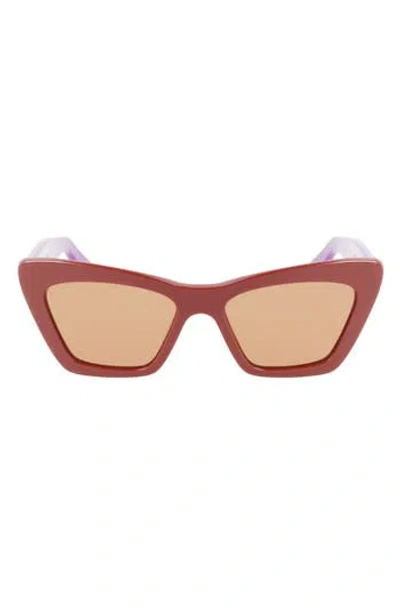 Ferragamo 55mm Cat Eye Sunglasses In Brown