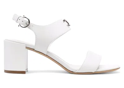 Pre-owned Ferragamo 55mm Gancini Logoplaque Sandals (women's) Sneakers In White
