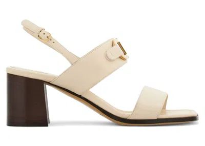 Pre-owned Ferragamo 55mm Gancinibuckle Leather Sandals (women's) Sneakers In Neutrals
